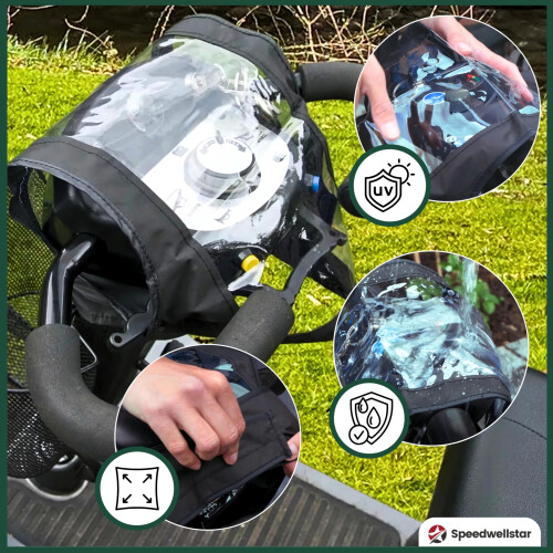 Clear Panel Cover Mobility Scooter Waterproof Tiller Protector – Universal Fit Control Dash Hood Adjustable Fitted See Through Con 1