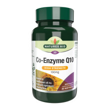 Natures Aid Co-Enzyme Q10 Co-Q-10 Tablets 100mg - Supports Heart Health Energy Production - High Potency Ubiquinone - Vegan Gluten