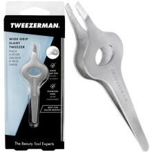 Tweezerman Wide Grip Tweezer, Extra Large Tweezers, Professional Stainless Steel Precision Tweezers for Facial Hair and Eyebrows,