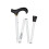 Height Adjustable White Blind Cane with Black Derby Handle 1