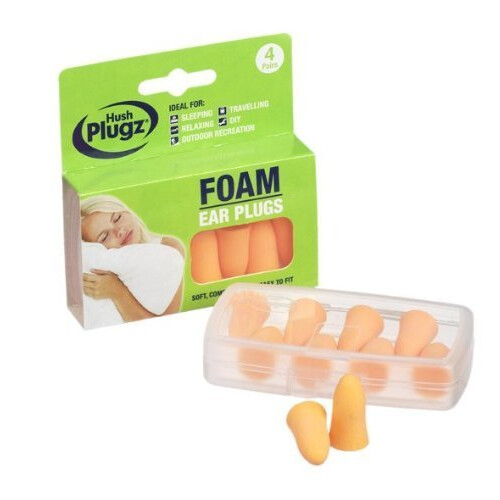 Hush Plugz Orange Foam Earplugs (1 Pack (4 Pairs))