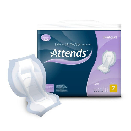 Attends Attends Contours Regular 7 Pads Pack of 28 1