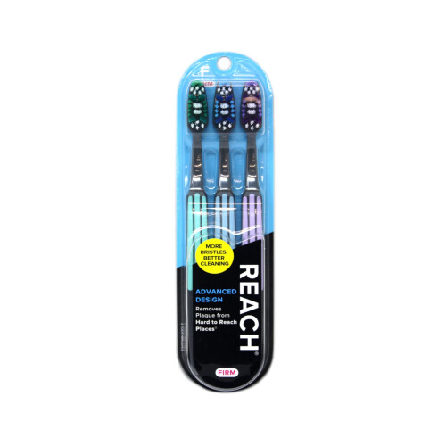 Reach Advanced Design Firm Toothbrushes, Assorted Colors, 2 Ea ( Pack of 3 )
