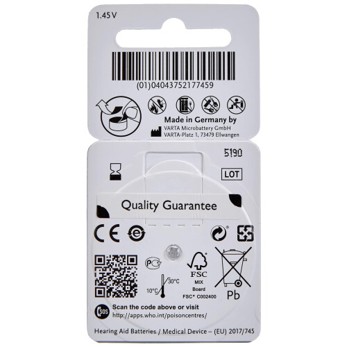 Varta Power One Zinc p312 hearing aid battery,60 pcs pack 2