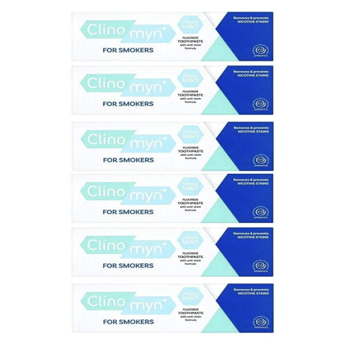 Clinomyn Anti-Stain Flouride Toothpaste for Smokers - Pack of 6