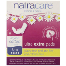 (6 Pack) Natracare Ultra Extra Long Pads with Wings for Heavy Flow or Night, Organic Cotton | 8 x 6 (48 Pads Total)