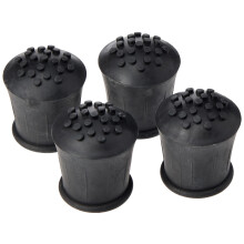 Merriway BH05584 (4 Pcs) Heavy Duty Rubber Walking Stick Ferrule Protectors Cane Tips, 25mm (1 inch) Black - Pack of 4 Pieces