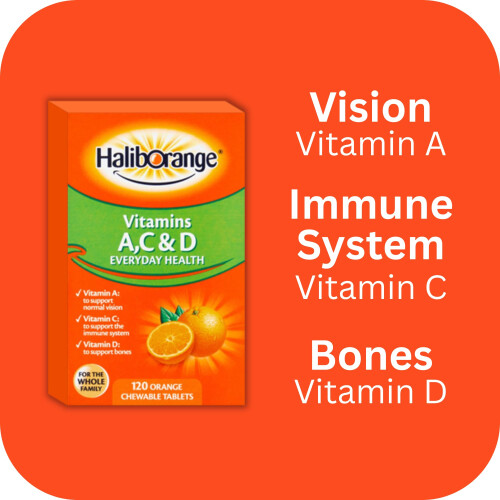 Haliborange Vitamins A C & D, 60 Orange Chewable Tablets 2
