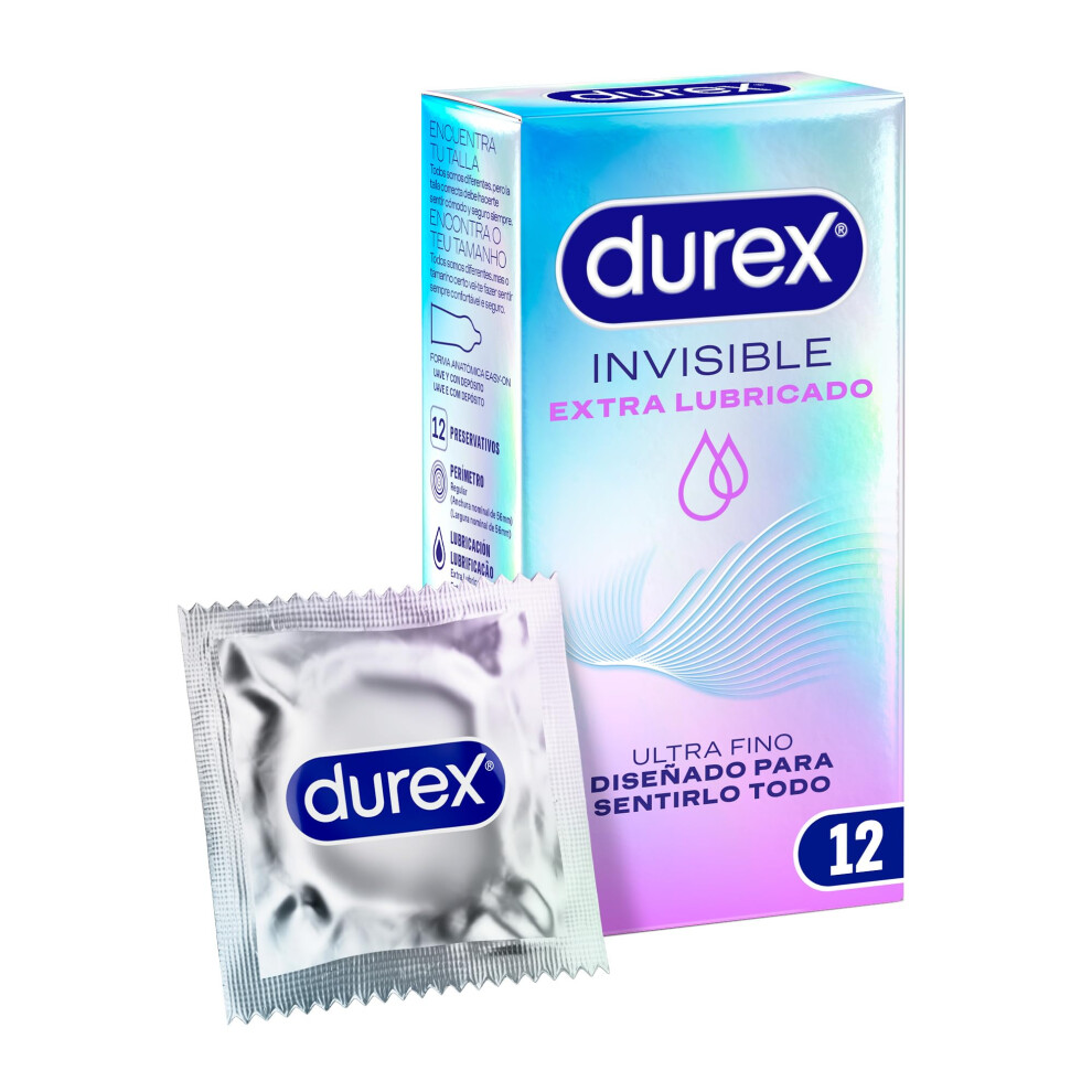 Durex Extra Lubricated Invisible Condoms - 12 Condoms