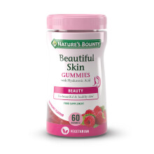 Nature's Bounty Beautiful Skin Gummies - Pack of 60 Gummies, 30 Day Supply - Including Zinc, Vitamins C and E, Biotin and Hyaluron
