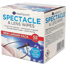 Healthpoint Glasses Wipes - 312 Individually Wrapped Lens Wipes - Also Suitable for Cameras, Binoculars & Smartphone Screens (6 Ex