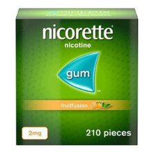 Nicorette Fruitfusion Gum 2mg Pieces 210 New-Stop Smoking AID