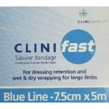 clinifast Tubular Bandage 7.5cm x 5m Long Blue line