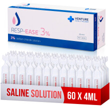 Resp-Ease 3% Sterile Hypertonic Saline Solution for Inhalation via Nebuliser - Helps Clear Airways and Congestion from Lungs - 60