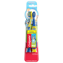 Colgate Bluey Extra Soft Toothbrush for Kids, Kids Toothbrush Pack with Built in Suction Cup Toothbrush Holder, Designed for Child