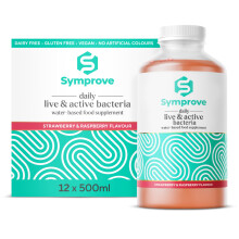 Symprove Probiotic, Strawberry & Raspberry Flavour, Fermented to a Level of at Least 10 Billion CFUs per 70ml Shot, Water-Based, D