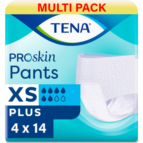 Tena TENA Pants Plus Extra Small | Incontinence Pull ups Pants | 6 Drops | 4 Pack of 14