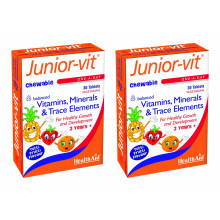HealthAid Junior-VIT Chewable Multivitamins Pack of 2 x 30 Vegetarian Tablets (60 Tablets)