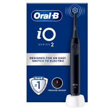 Oral- iO 2 Black Electric Toothbrush for Adults, 3 Cleaning Modes, Gentle on Gums, Soft Brushing, Accessories, Oral B Brush Replac