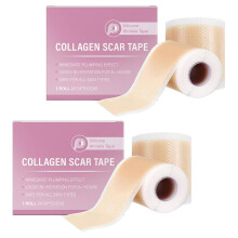 Collagen Tape 2PCS Reusable Silicone Scar Tape, FaceTape for Wrinkles, Skin-Friendly & Breathable Silicone Scar Sheets, Improve Th