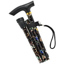Walking Sticks Adjustable Folding Black Floral