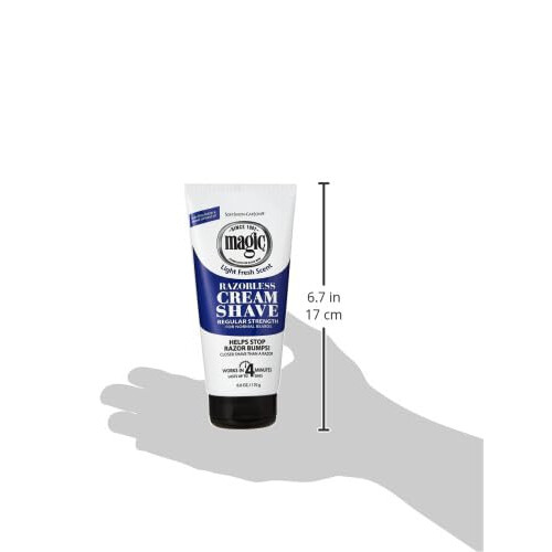Magic Razorless Cream Shave Regular Strength Light Fresh Scent 6oz Tube 2