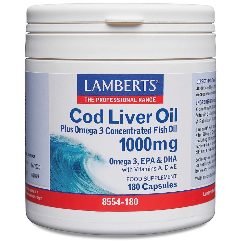 Lamberts Title: Cod Liver Oil 1000Mg Capsules, 180 Count