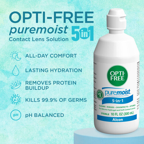 OPTI-FREE Puremoist Multi-Purpose Disinfecting Solution with Lens Case, 10-Ounces 2