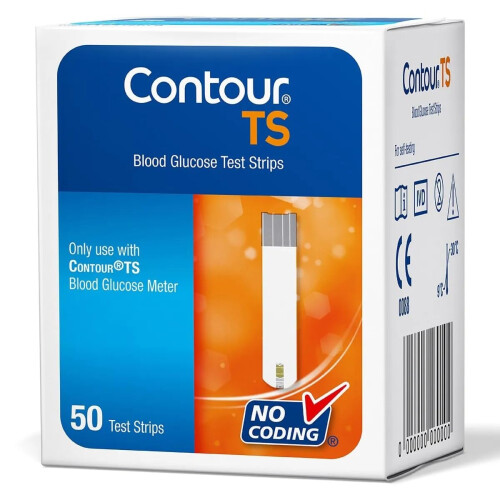 Ascencia Contour TS Diabetic Blood Glucose Test Strips 50