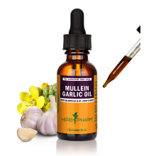 Herb Pharm Mullein Garlic Herbal Oil - Contains Calendula, Garlic, Mullein Flower, St. John's Wort, Olive Oil, 1 Ounce