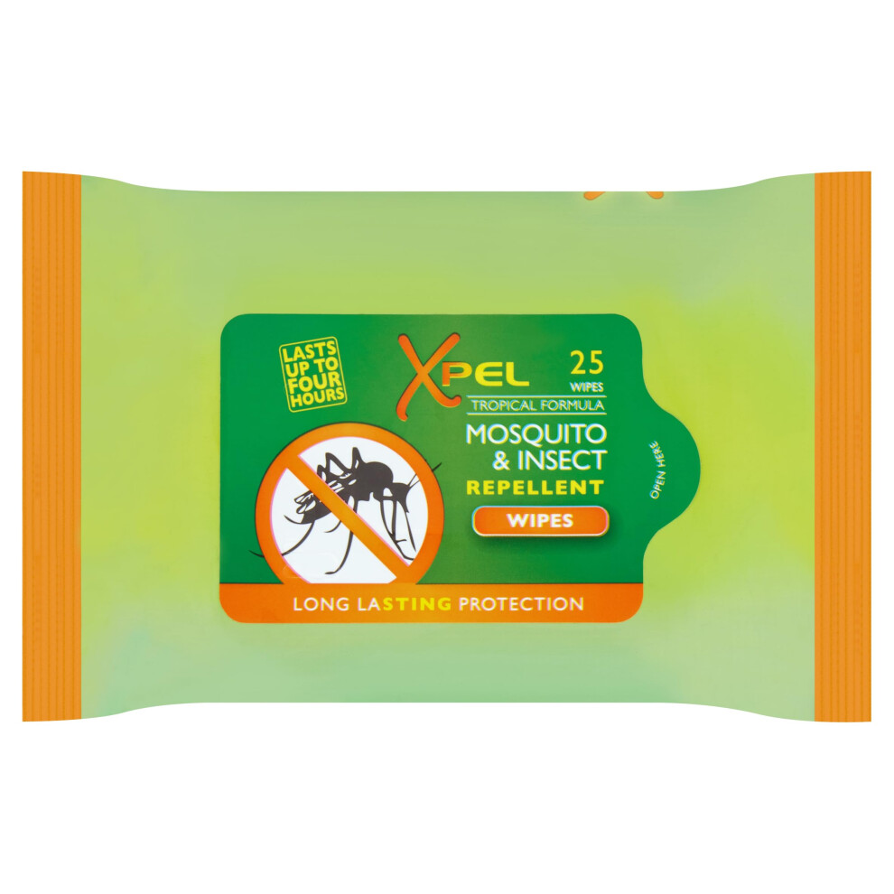 Xpel 2 Pack Anti-Mosquito & Insect Repellent Wipes Long Lasting Protection 50 Wipes