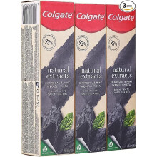 Colgate Natural Extracts Activated Charcoal + White Mint Toothpaste, 75 ml - Pack of 3