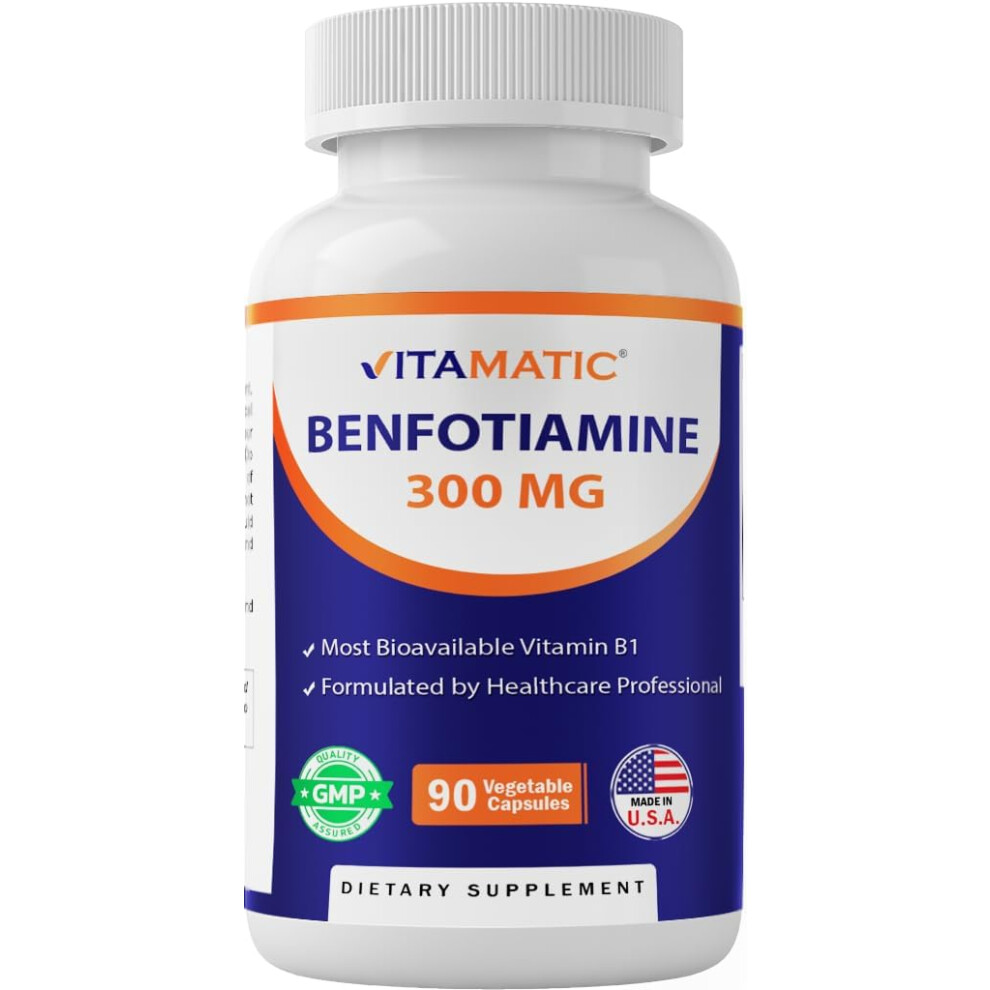 Vitamatic Benfotiamine 300 Mg 90 Vegetarian Capsules - Also Called Fat Soluble Vitamin B1