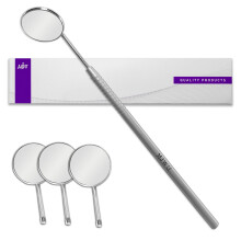 MJW Dental Mirror for Mouth with Handle Made of Stainless Steel for Teeth Cleaning, Oral Hygiene Inspection and Lash Extension Mir