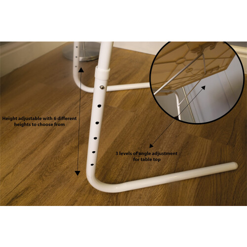 Aidapt Light Duty, Easy to Move, Portable, Foldable, Adjustable, Multi Functional Table. White 2