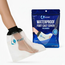 ACAST Waterproof Foot Cast Cover For Shower - Easy To Use, Reusable Waterproof Protector For Foot, Toe, Ankle wounds, Plaster Foot