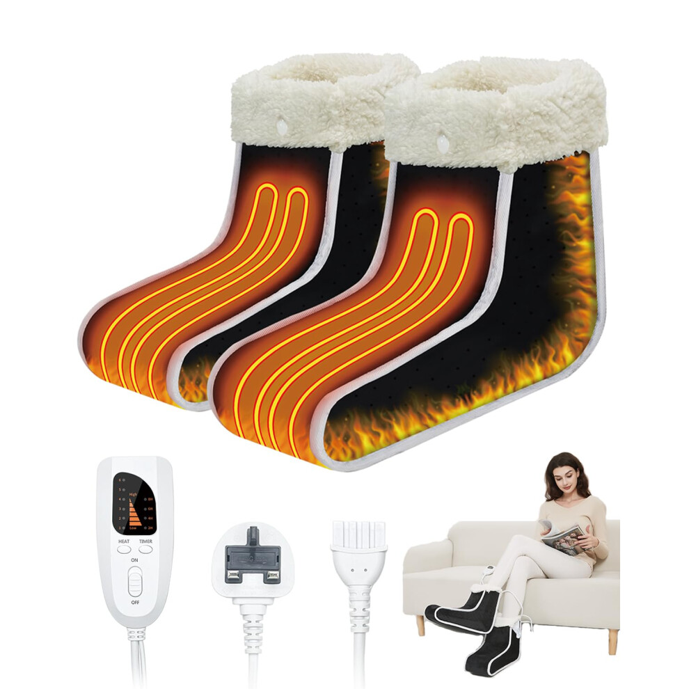 Fernida Electric Foot Warmer For Women Men, Heated Feet Warmers For Cold Feet With 6 Levels Temperature Setting And 4 Levels Timer