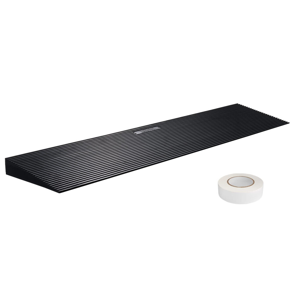 Vevor 1.2" Rise Cuttable Threshold Ramp For Sweeping Robot, 35.4" Wide Natural Rubber Wheelchair Ramp, Non-Slip Solid Rubber Ramp