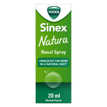 Vicks Natura, Decongestant Nasal Spray, Hypertonic with Menthol, Eucalyptus and Thyme, 97% Natural Origin Ingredients & Enriched w