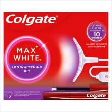 Colgate Max White LED Teeth Whitening Kit with 2 Overnight Wands - Ultimate Whitening in 10 Minutes* - Reverses up to 20 Years of