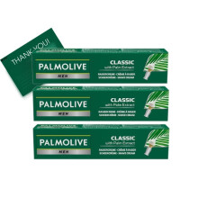 Palmolive Men Shave Cream Classic with Palm Extract, Shave Lather for men 100ml pack of 3