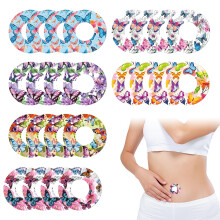 24 Pcs for Freestyle Libre 2 Sensor Covers for Libre 2 Plus Sensor Covers Waterproof Adhesive Butterfly Print Blood Sugar Monitor