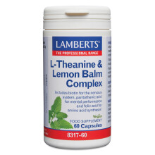 Lamberts Theanine & Lemon Balm Complex – 60 Capsules – Mental Performance Support – Vegan