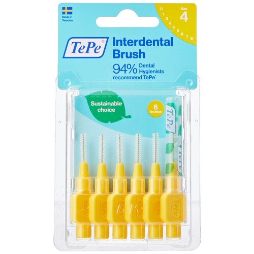 Tepe Tepe 0.7 mm Interdent Yellow Brushes - Pack of 6 pieces