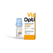 VizOpti Irritated Eye Drops Preservative-Free – Instant Relief for Allergies, Dryness & Irritation | Soothing & Cooling with Natur