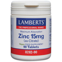 Lamberts Zinc Tablets – 15mg Elemental Zinc as Citrate – Immune, Skin & Reproductive Health Support – 180 Tablets