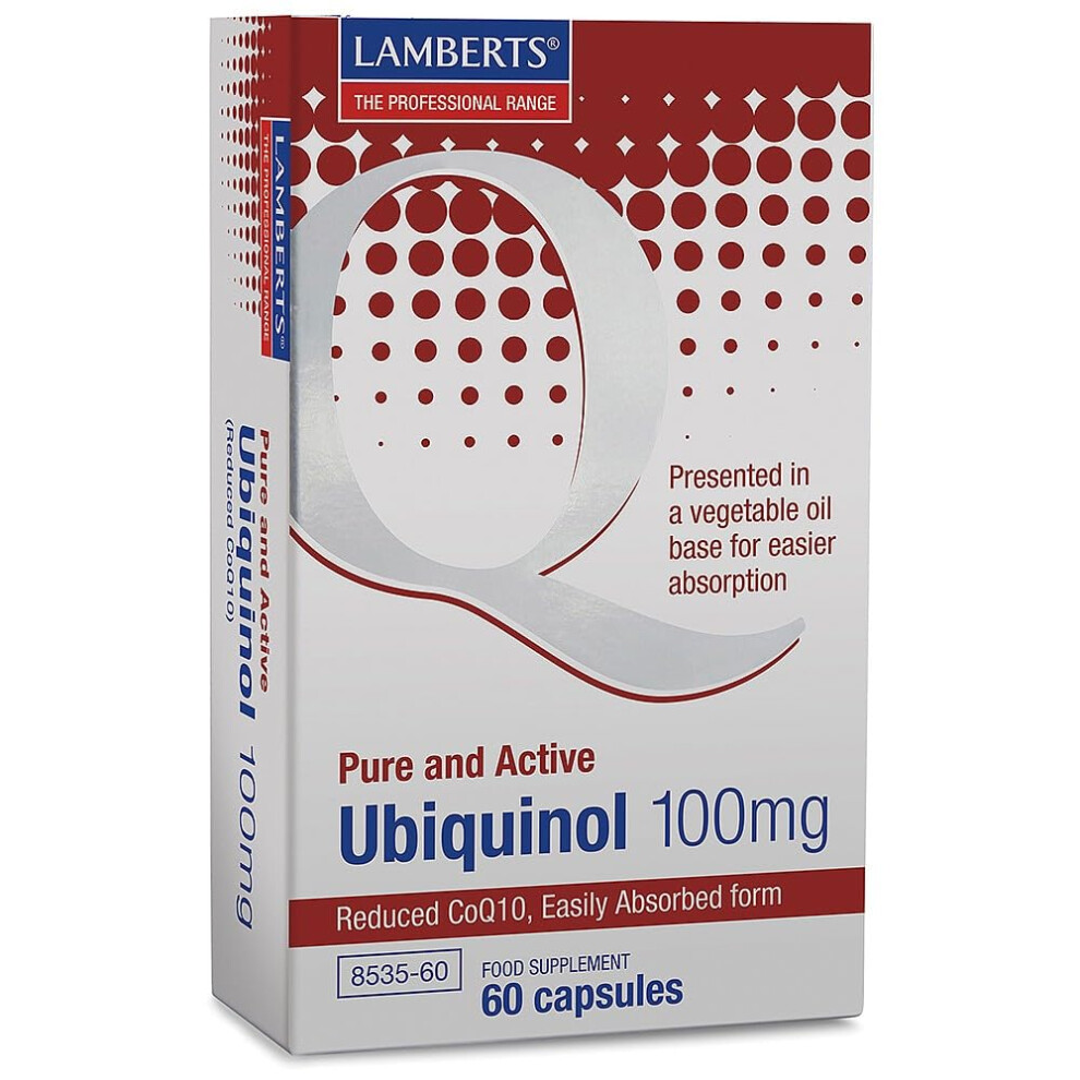 Lamberts Ubiquinol 100Mg Â Reduced Form Of Co-Enzyme Q10 Â High Absorption Coq10 Â 60 Easy-Swallow Capsules