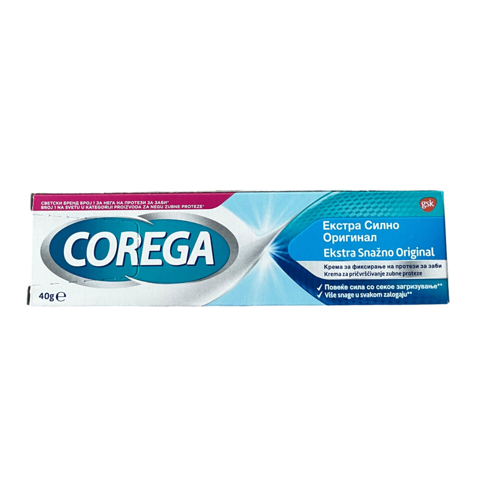 Corega Cream Extra Strong, Original Flavor, Denture Fixing 40 Grams (Pack Of 1)