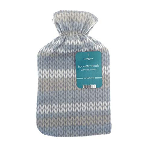 Hot Water Bottle with Soft Fleece Cover Random Design 2