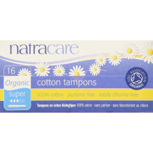 Natracare Organic Cotton Tampons Super Absorbency with Card Applicator, 1 Pack of 16 Tampons